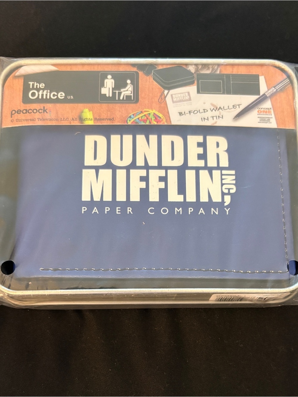 Concept One The Office Dunder Mifflin Bifold Wallet Tin Blue New - Picture 8 of 10